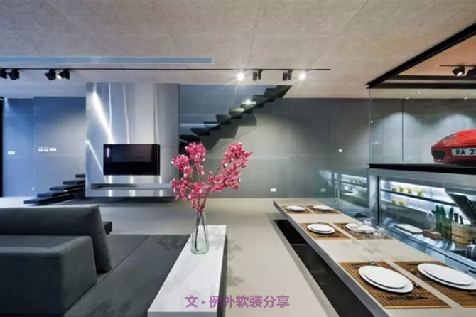 室內(nèi)設(shè)計師一任性，豪車也成裝飾品-別墅設(shè)計_軟裝設(shè)計_室內(nèi)設(shè)計_豪宅設(shè)計-深圳例外軟裝設(shè)計公司